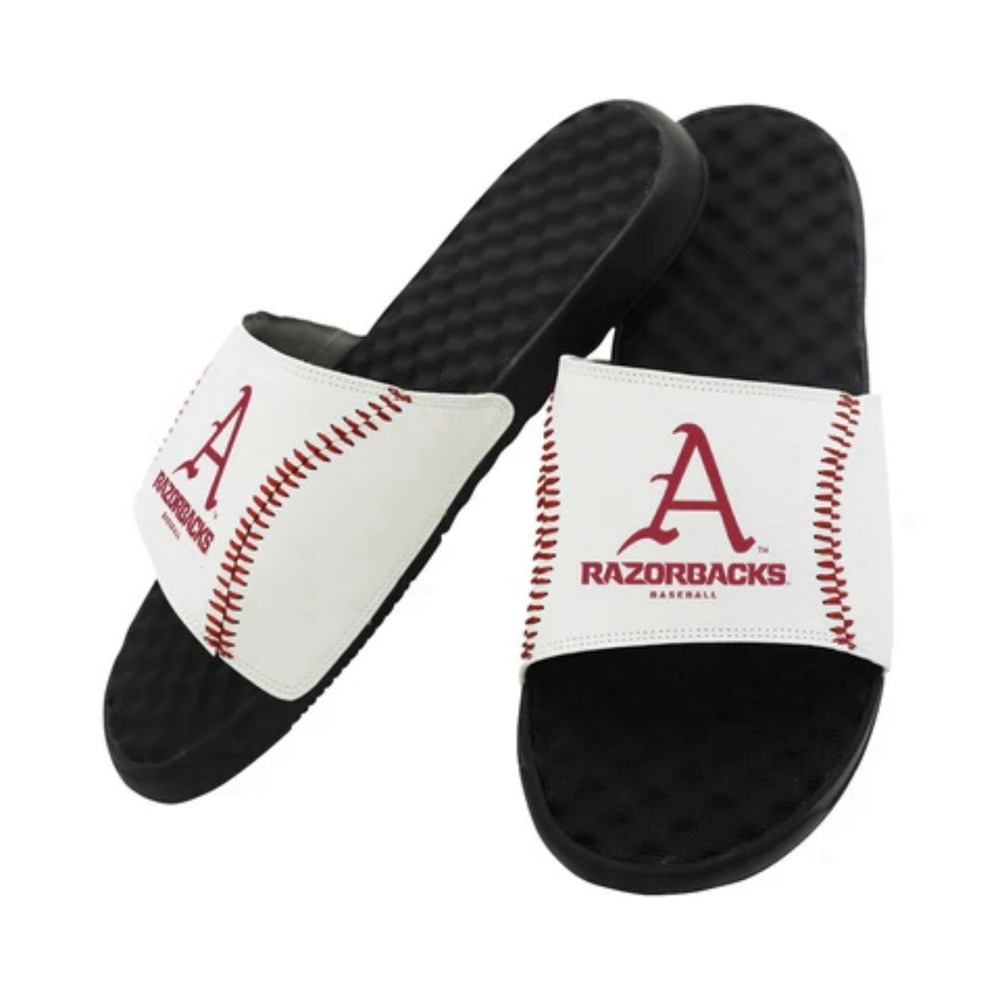 Arkansas Razorbacks Baseball Stitch Slide Sandals Mens Size 7 NWT MSRP $49.99
